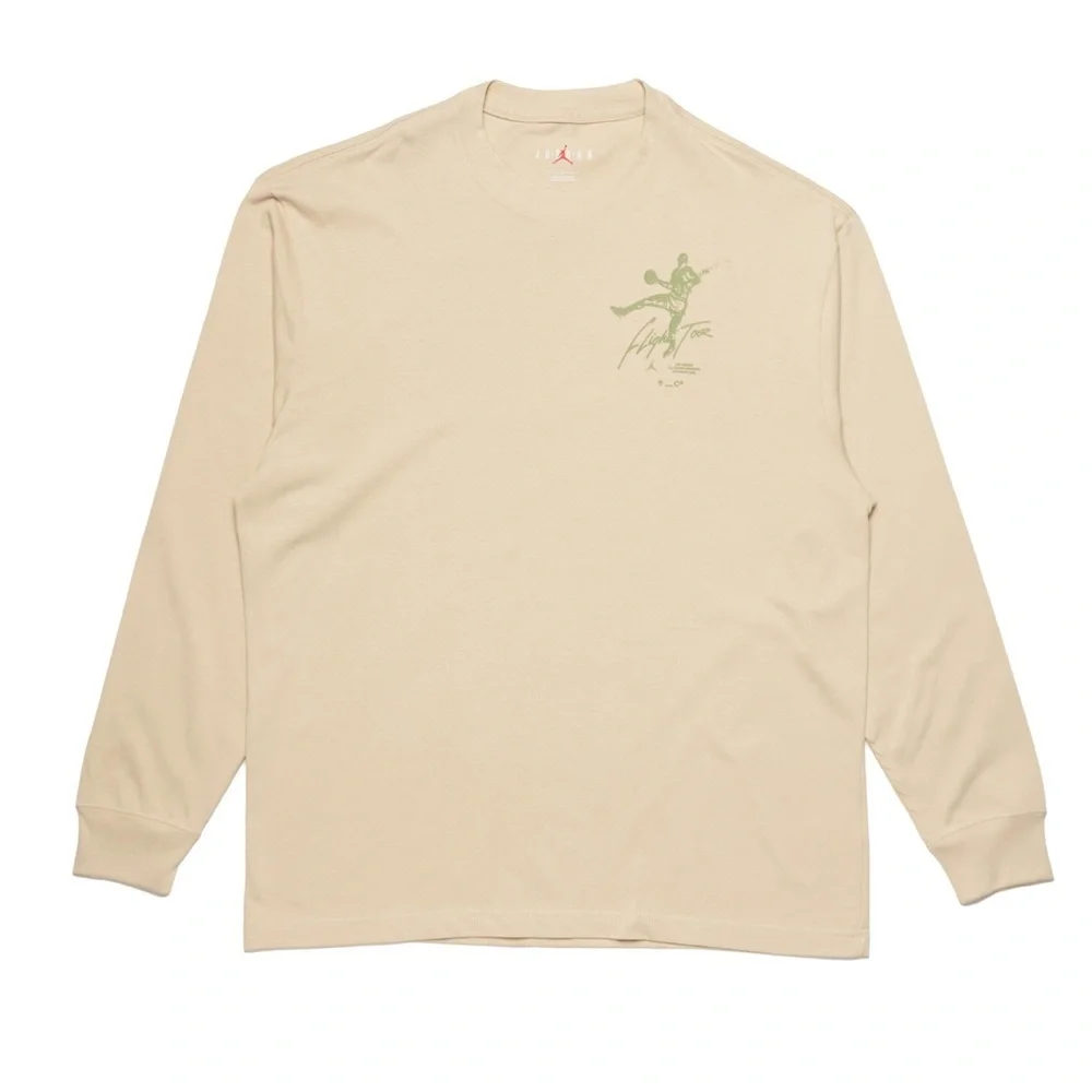 Air Jordan Men’s Flight Heritage 85 Long Sleeve Crewneck Beige/Green S
